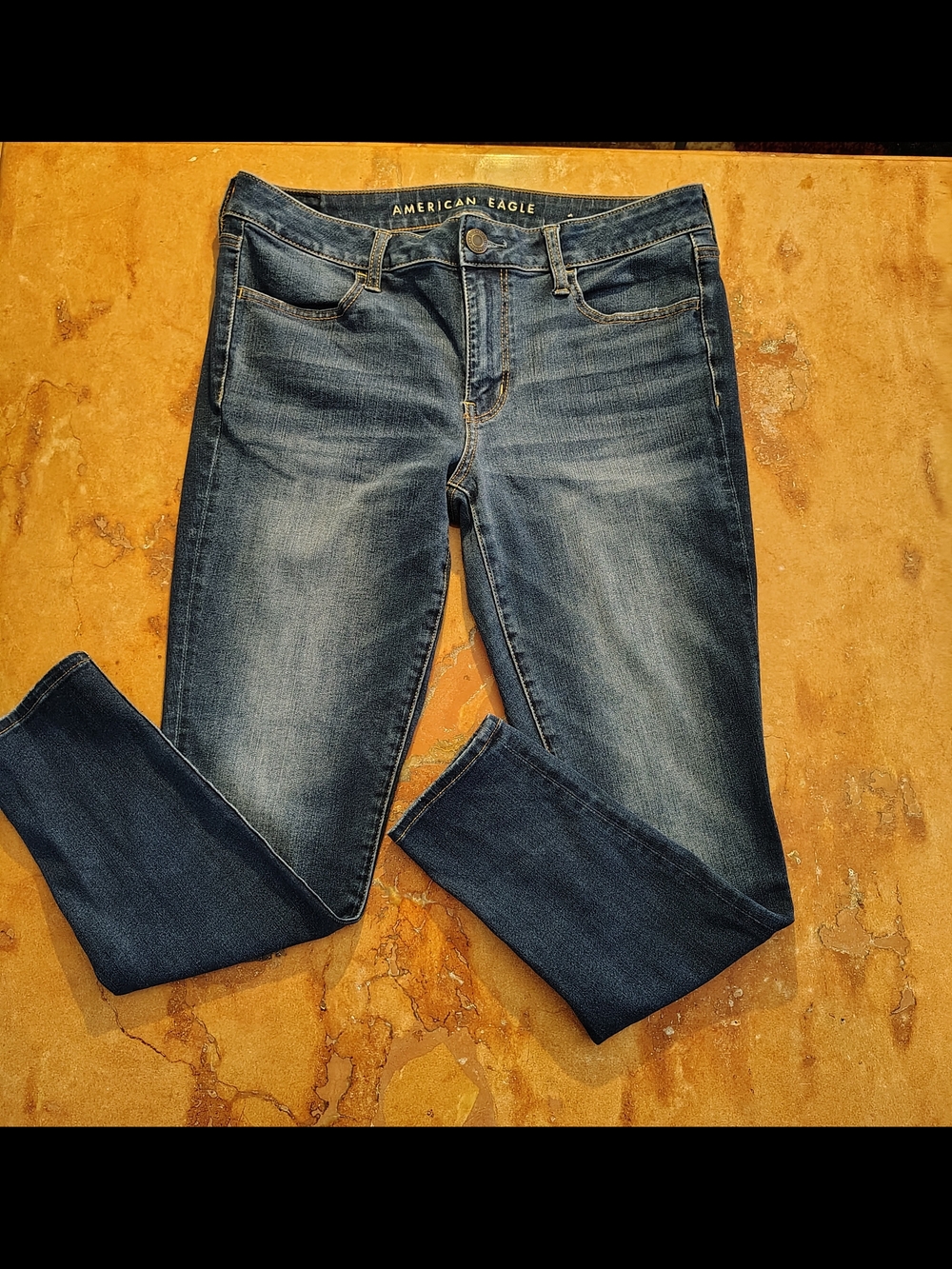 American Eagle  Women’s Dark Blue Skinny Jeans Size 12 Short
